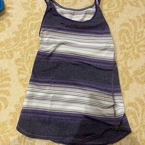 Striped Purple and Gray Women's Tank Top